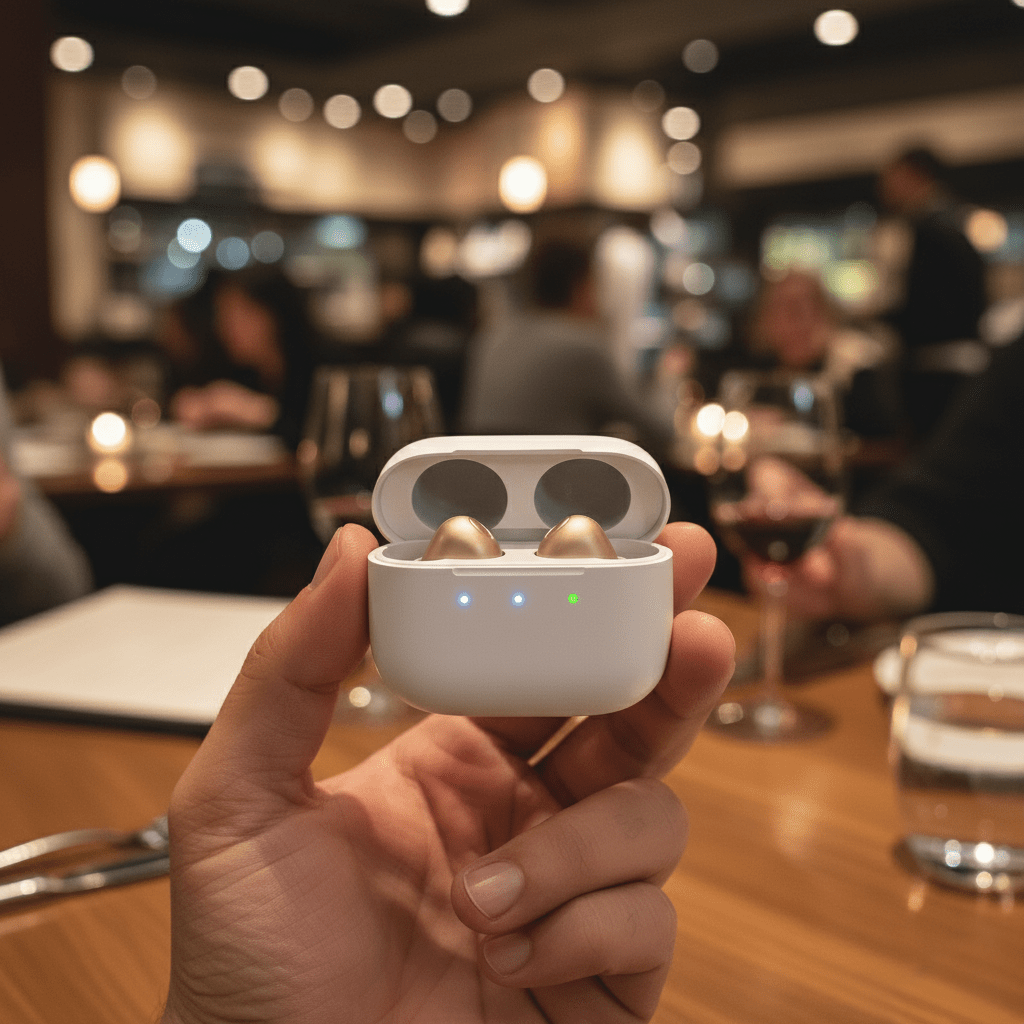 Nova hearing aids used in restaurant environment for clearer conversations img-3